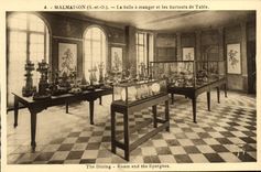 VINTAGE POSTCARD Malmaison Dining room and Surtouts de Table