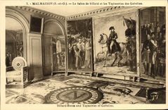 VINTAGE POSTCARD Malmaison the Living room of Billiards and the Napoleon Tapestries 1st