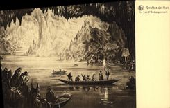 VINTAGE POSTCARD Caves of Han the Lake of Loading