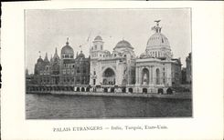 VINTAGE POSTCARD Paris Fair of 1900 Palais Etrangers Italie Turquie Etats plain