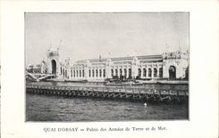 CPA Paris Exposition de 1900 Quai d'Orsay Palais Des Armees De Terre Et De Mer