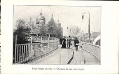 VINTAGE POSTCARD Mobile Paris Platform And Electric Railroad