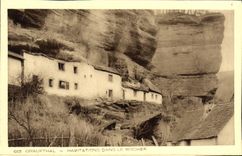 VINTAGE POSTCARD Graufthal Dwellings In the Rock