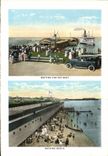 VINTAGE POSTCARD Wainting For The Boat Bathing Beach