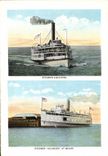 VINTAGE POSTCARD Steamer Uncatena Steamer Islander At Wharf Ocean Park Looking South