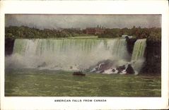 VINTAGE POSTCARD Amercain Falls From Canada Niagara Falls
