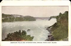 VINTAGE POSTCARD General View Off Both Falls Goat Niagara Falls