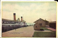 Opinión general de la POSTAL de la VENDIMIA del barco de Niagara Falls