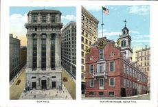 La casa vieja del estado de ayuntamiento de la POSTAL de la VENDIMIA construyó MIT Cambridge