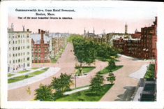 Cortijo de Boston de la biblioteca pública de la POSTAL de la VENDIMIA la avenida de la Commonwealth de la biblioteca de Somerset del hotel