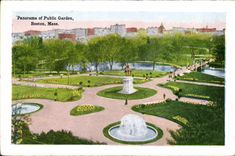 Jardín público del cortijo de la avenida Boston de Huntington del museo de arte de la POSTAL de la VENDIMIA