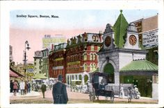 Iglesia de la POSTAL de la VENDIMIA primera del jardín público de Scollay del cortijo de Boston del científico de Cristo