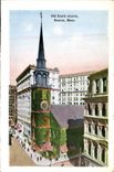 VINTAGE POSTCARD Old South Church Boston Farmhouse Copley public garden showing public Library Library