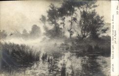 VINTAGE POSTCARD Living room Of 1908 Rising sun In the Rigolot Fog