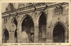 VINTAGE POSTCARD Paris the Church German St the Resident of Auxerre External Porch