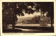 VINTAGE POSTCARD Besancon Les Bains Micaud Walk