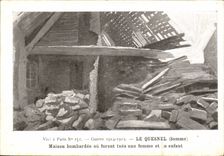 VINTAGE POSTCARD Quesnel Bombardee House Or Were Kill a Woman And As a Child