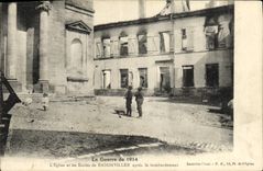 VINTAGE POSTCARD the War the Church And the Schools De Badonviller After Militaria Bombardment