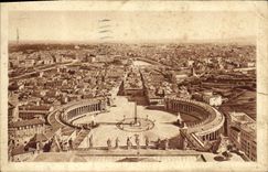 Cúpula de Della Citta Preso Balled del panorama de la plaza S Pedro E de Roma de la POSTAL de la VENDIMIA