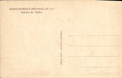 VINTAGE POSTCARD Holy Interior Briance Bonnet Of the Church