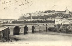 VINTAGE POSTCARD Chinon the Castle And the Bridge