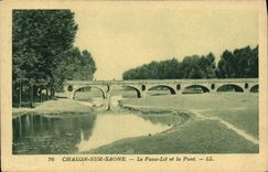 VINTAGE POSTCARD Trawl-net On the Saone False Bed And the Bridge