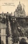 VINTAGE POSTCARD Paris Crowns Funicular Heart And Tank De Montmartre