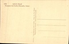 VINTAGE POSTCARD Lille Monument Of Shoot Militaria