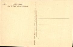 VINTAGE POSTCARD Lille Street Of Paris And Rue Faidherbe Jean Coffee