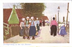 CPA Marken Zondagmiddag Op Den Dijk Folklore