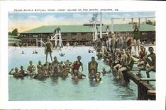 VINTAGE POSTCARD Post Office And Patrick Walsh Monument Augusta Ga Deans Bridge bathing Lays Coney island off the South