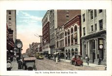 VINTAGE POSTCARD Gay St Looking North From Bankers Trust Co White Springs Hotel