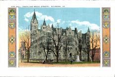VINTAGE POSTCARD University Of Virginia Richmond Goes City Halls