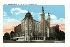 VINTAGE POSTCARD Acca Temple Richmond Goes State Library Building Library