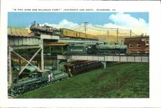 VINTAGE POSTCARD Is Two Over One Railroad Fare Richmond Goes Train White house off the Confederacy