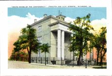 VINTAGE POSTCARD Is Two Over One Railroad Fare Richmond Goes Train White house off the Confederacy