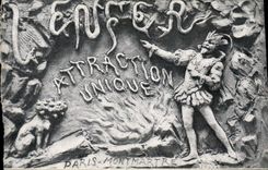 VINTAGE POSTCARD Paris Montmartre the hell