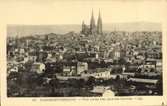 POSTAL Clermont-Ferrand de la VENDIMIA vista de los cuatro caminos