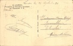 VINTAGE POSTCARD Heavy Procession of the Very Blessed Sacrament on the esplanade