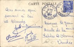 VINTAGE POSTCARD Island D' Yeu the Cave of Flattened