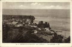 Opinión de Leman del lago Amphion de la POSTAL de la VENDIMIA les Bains