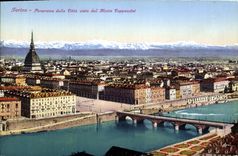 VINTAGE POSTCARD Torino Panorama della Citta dal Assembles Cappucini