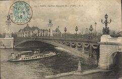 CPA Paris Le Pont Alexandre III Bateau
