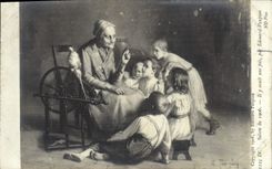 VINTAGE POSTCARD Salon of 1906 It ya had once Edouard Paupion Enfants Large mother