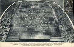 Taladro de la POSTAL de la VENDIMIA del claro de Compiegne del armisticio la losa central Militaria