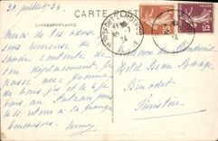 POSTAL Montfort Rotrou de la VENDIMIA el castillo viejo de Montfort