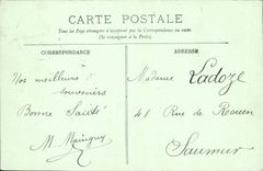 POSTAL Chenonceaux de la VENDIMIA el castillo visto hacia la entrada del parque