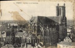 VINTAGE POSTCARD Troyes the Bedside of the Cathedral