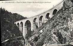 CPA Chamonix Pont St Marie Viaduc du Chemin de Fer electrique