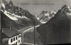 POSTAL Chamonix Flegere de la VENDIMIA y mar del hielo